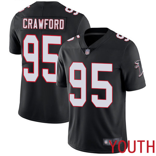Atlanta Falcons Limited Black Youth Jack Crawford Alternate Jersey NFL Football #95 Vapor Untouchable->youth nfl jersey->Youth Jersey